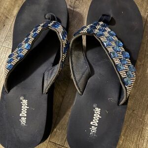 Women's Blue Embellished Sandals
